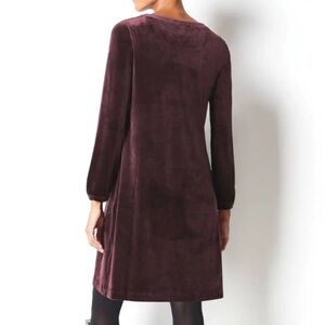 J. Jill Pure Jill Women’s Velour Tunic Dress Long Sleeve A-Line Purple Size M